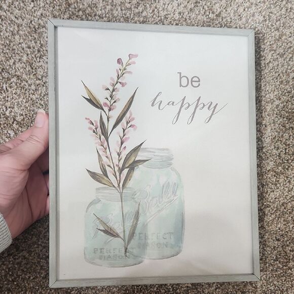 Other - Be Happy Framed Wall Art